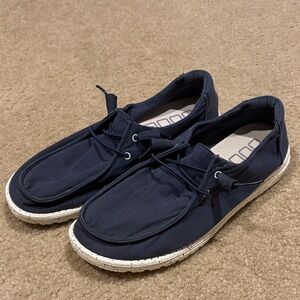 Hey Dudes Navy Canvas Shoes